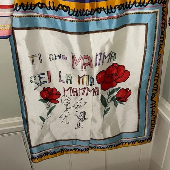 Dolce & Gabbana Mama Mamma dress Mother’s Day Colorful Graphic Long Sleeve Dress - Picture 9 of 11